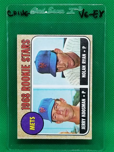 NICE 1968 Topps Mets Rookies RC 177 Nolan Ryan Jerry Koosman VG EX