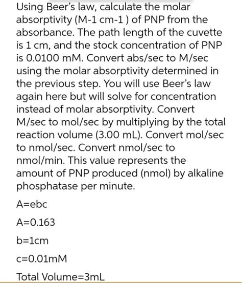 Answered Using Beer S Law Calculate The Molar Bartleby