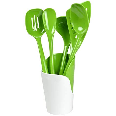 Hutzler Hutzler Melamine Cooking Utensils And Crock Set 6 Pc Green