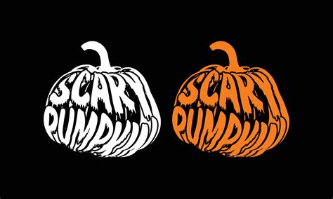 Scary Pumpkin T Shirt Design Halloween Pumpkin Design 10841736 Vector