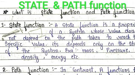 State Function And Path Function Defination Thermodynamic Youtube