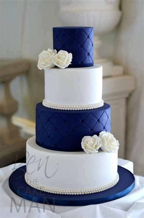 Extremely Elegant Navy And White Wedding Ideas Wedding Cakes Blue