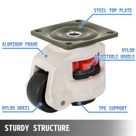 Pack Leveling Casters Gd F Plate Mounted Footmaster Leveling Caster