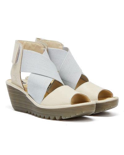 Fly London Leather Yuba Off Sandals In White Lyst