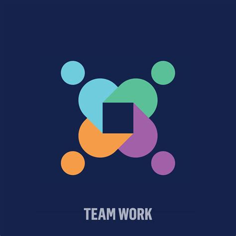 Creative Teamwork Logo Uniquely Designed Color Transitions Teamwork