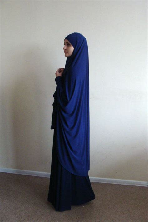 Dark Blue Khimar Niqab Transformer Navy Blue Traditional Hijab Ready