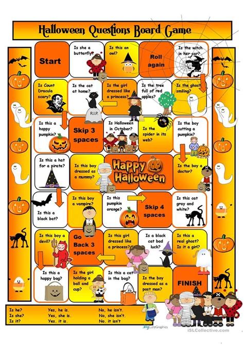 Easy Halloween Boardgame Halloween Worksheets Board Games Halloween