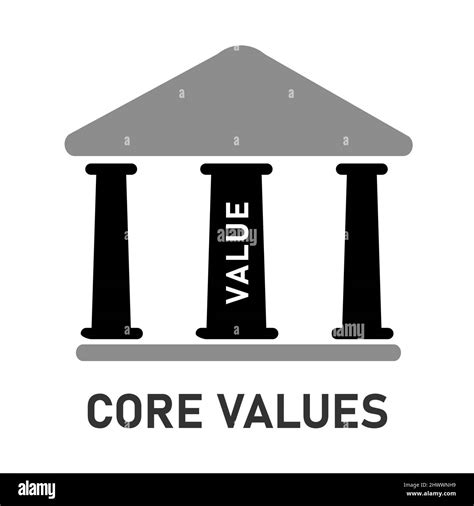 Core Values Of Organization Orcompany Represented With Building Column