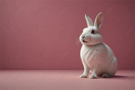 Rabbit On The Pink Background Pink Background Rabbit On Pink