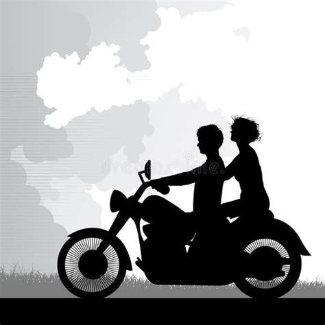 Couple Motorcycle Silhouette Stock Illustrations 190 Couple