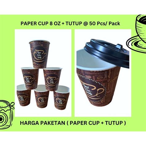 Jual HOT PAPER CUP GELAS KERTAS MINUMAN PANAS 8 OZ 240ml Shopee