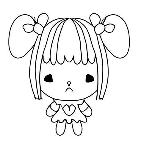 Kolorowanka Kawaii Chibi Czarno Bia A Grafika Cyfrowa Creative Fabrica