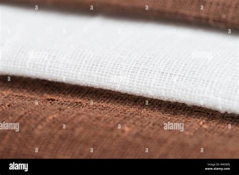 Closeup detail of brown fabric texture background Stock Photo - Alamy