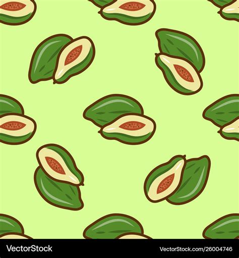 Avocado Seamless Pattern Royalty Free Vector Image