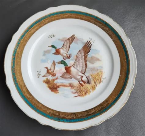 ANCIENNE PORCELAINE DE LIMOGES 1 ASSIETTE ENVOL CANARDS EUR 4 99