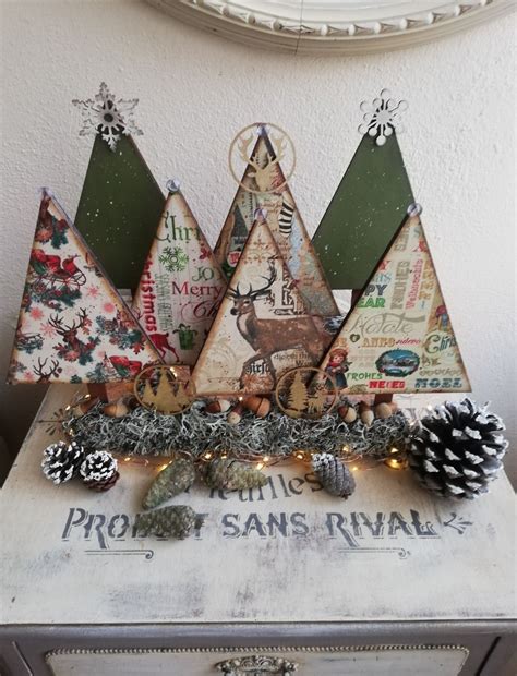 Bosque de abetos Artesanías de navidad diy Manualidades Decorar