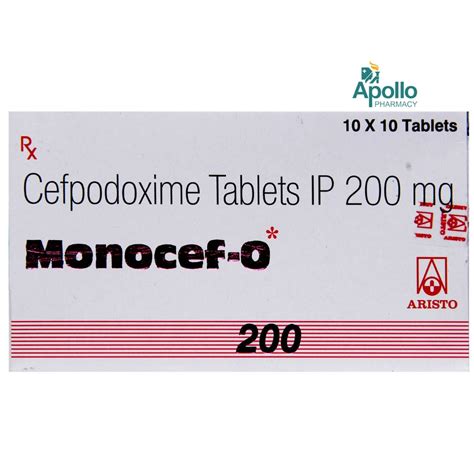 Monocef O 200mg Tablet 10's Price, Uses, Side Effects, Composition ...