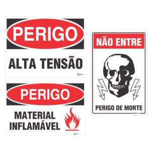 Conjunto Placas Sinaliza O Adesiva Perigo Morte Alta Tens O