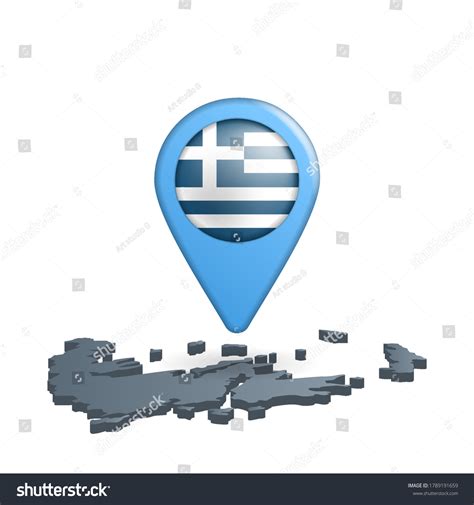 Greece Flag Map Pin On White Stock Vector (Royalty Free) 1789191659 ...