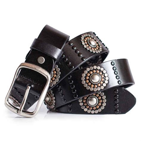 Womens Black Studded Belt Womens Studded Belts Laticci Us