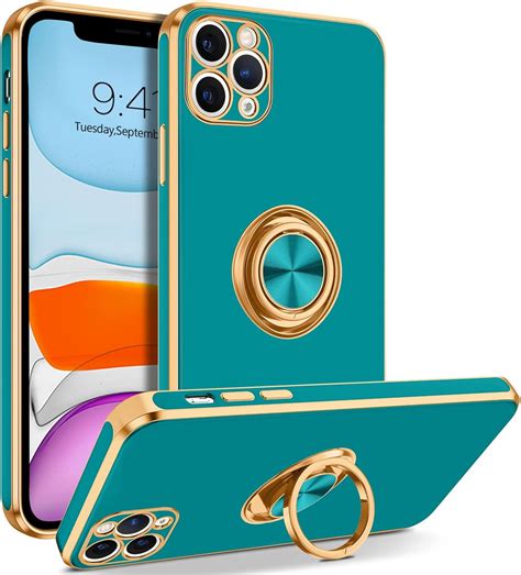 Bentoben Compatible With Iphone 11 Pro Case With 360° Ring Holder Shockproof Slim