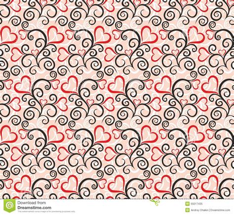 Seamless Background With A Pattern And Hearts Stock Vector