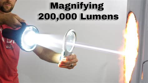 Magnifying The World S Brightest Flashlight 200 000 Lumens YouTube