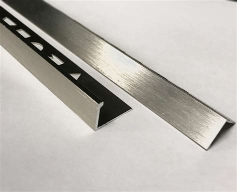 Vroma Brushed Stainless Steel Straight Edge L Shape 2 5m Heavy Duty Aluminium Tile Trims Vroma