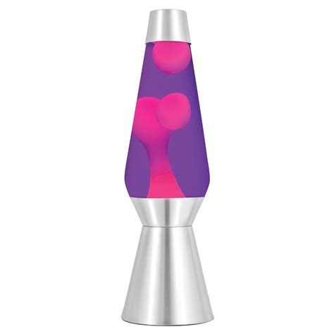 Buy Lava The Original 27 Inch Silver Base Grande Lamp With Pink Wax In Purple Liquid Pink