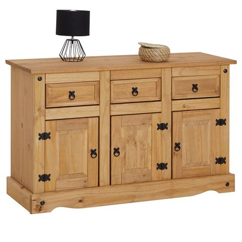 Sideboard SALSA Kiefer Massiv Mit 3 Schubladen