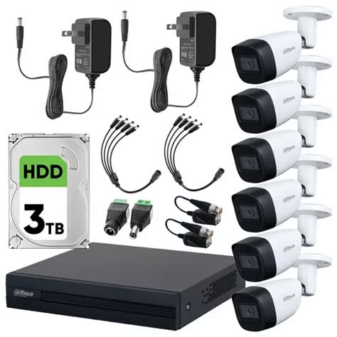 Kit Videovigilancia Cronos 6 cámaras Dahua Metálicas bala HFW1200CMN