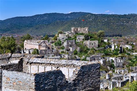 The Abandoned Greek Village Of Kayakoy Near Fethiye City Stock Photo