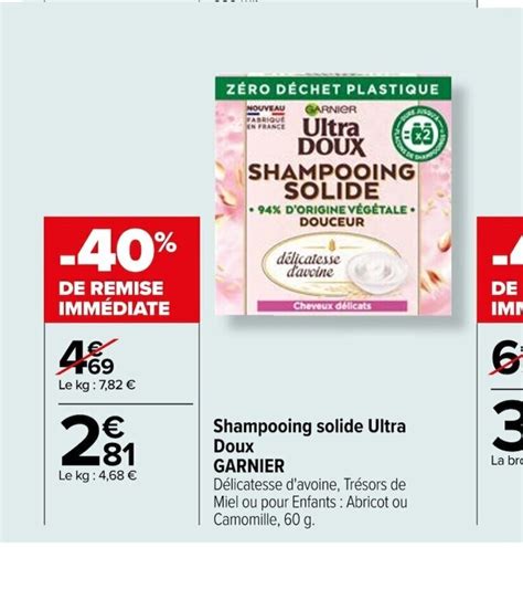 Promo Shampooing Solide Ultra Doux GARNIER Chez Carrefour