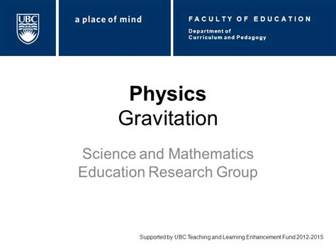 Physics Gravitation Science And Mathematics Education Research Group