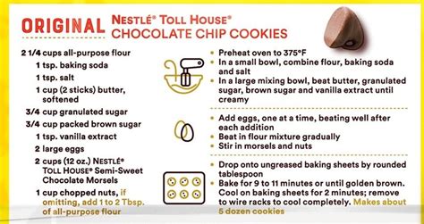 Nestle Toll House Cookie Recipe Nestle Toll House Cookie Recipe