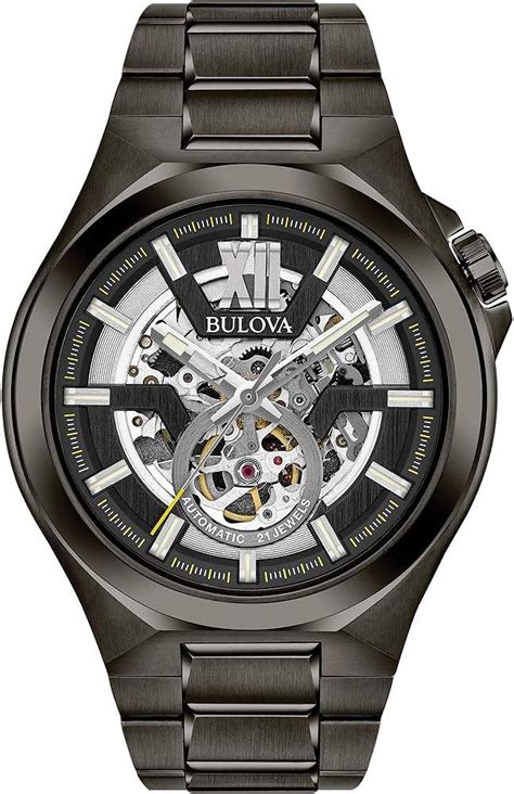 Amazon Bulova Men S Classic Maquina Black Ion Plated Stainless