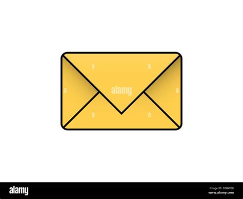 Yellow Envelope Mail On White Background Stock Photo Alamy