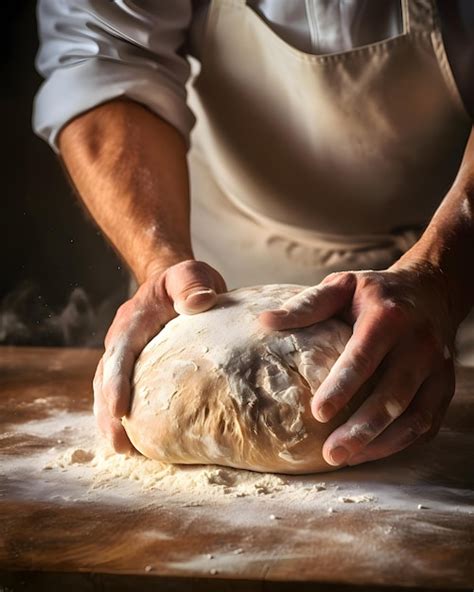 Premium Photo A Baker Kneading Bread Dough Food Design