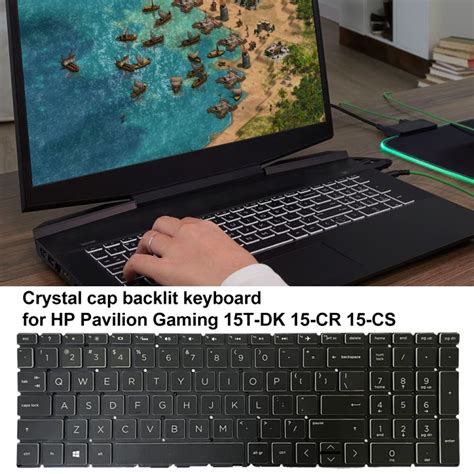 Para HP Pavilion Gaming 15 DK Crystal Cap US Version Teclado Retroilu