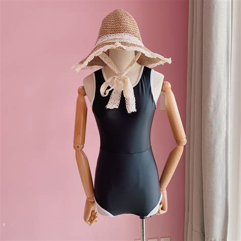 Bikini 1 mảnh Đồ bơi nữ liền mảnh CÀI KHÓA SAU khoét lưng màu đen viền ...
