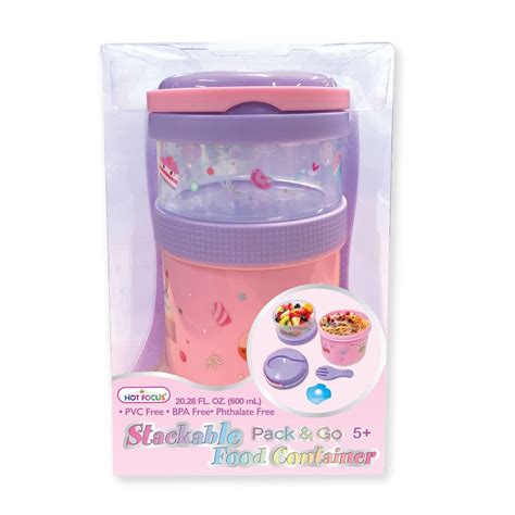 Recipiente con División Apilable y Cubierto Pack Go Dulce Hot Focus 454SW