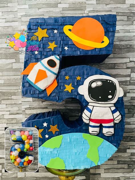 Piñata número 5 astronauta by midulcemiaa Fiesta de astronauta