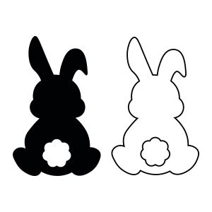 Easter Bunny SVG Clipart and Outline, Bunny SVG Vector | PremiumSVG