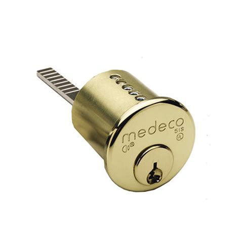 Medeco 100400ht M3 High Security 1 1 8 Rim Cylinder 05 Bright Brass Dl Keyway