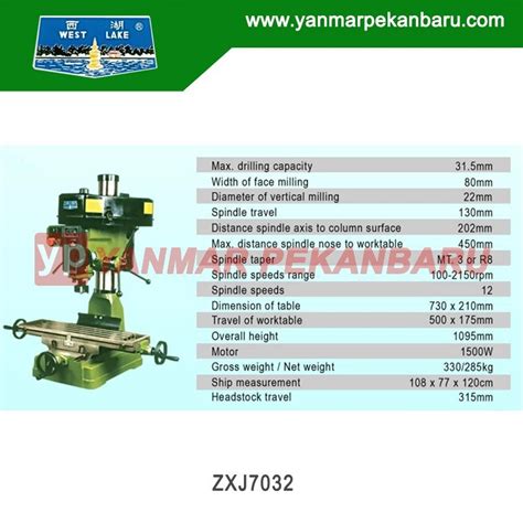 Jual Mesin Bor Duduk Drilling Milling Machine Zx Westlake