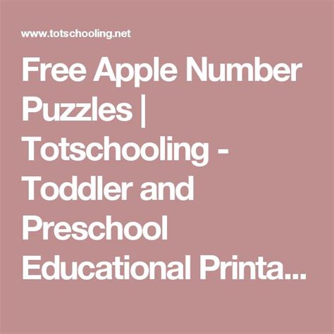 Free Apple Number Puzzles