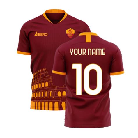 Roma Home Concept Football Kit Libero No Sponsor Your Name