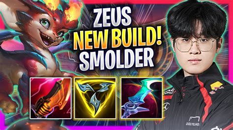 ZEUS TRIES NEW SMOLDER BUILD T1 Zeus Plays Smolder TOP Vs Aatrox