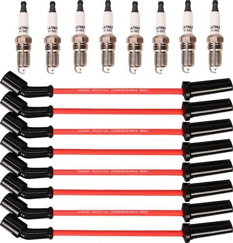 Amazon Spark Plug Wires Set 9748HH 8 0mm Red 41 962 Spark Plugs