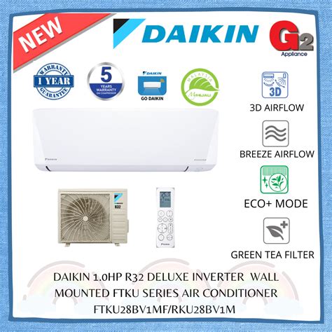 Daikin Smart Wifi 1 0hp R32 Gin Ion Deluxe Inverter Wall Mounted Ftku